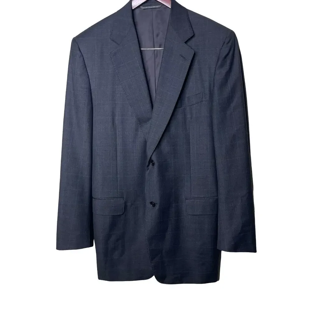 Canali grey 100% pure wool 2 buttons closure notch lapel sport jacket blazer